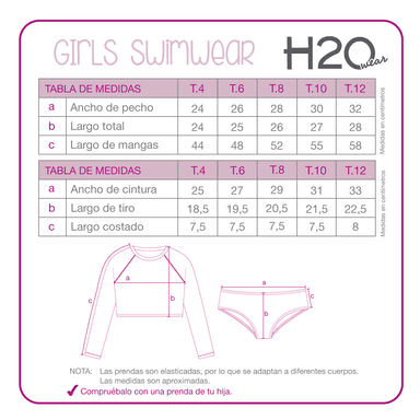 TRAJE DE BAÑO NIÑA TANKINI CROP TOP UV50 H2O WEAR FUCSIA - 4