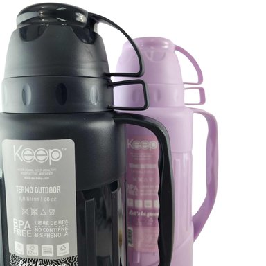 TERMO KEEP 1.8 LITROS OUTDOOR RESISTENTE CAFE TE BEBIDAS NEGRO - 6