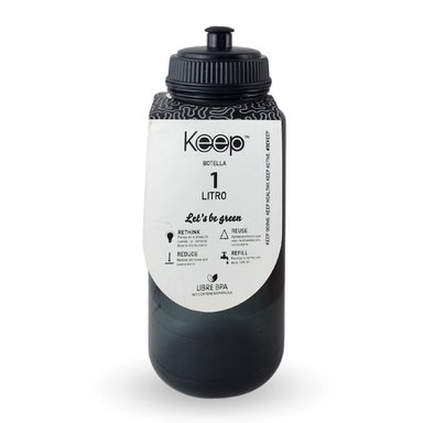 BOTELLA KEEP 1 LITRO SPORT GYM EJERCICIO NEGRO - 2