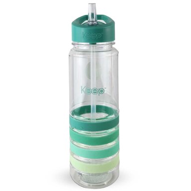BOTELLA KEEP BANDAS COLORES 750ML AGUA BEBIDAS TURQUESA - 1