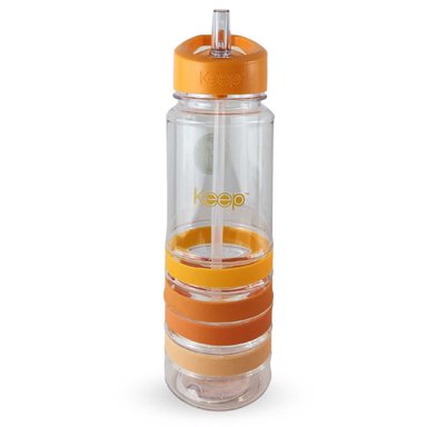 BOTELLA KEEP BANDAS COLORES 750ML AGUA BEBIDAS NARANJA - 1