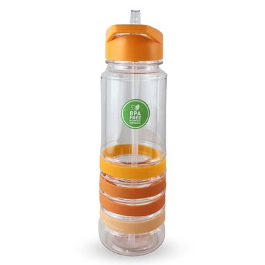 BOTELLA KEEP BANDAS COLORES 750ML AGUA BEBIDAS NARANJA - 3
