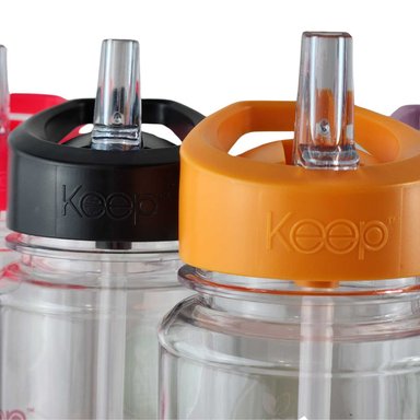 BOTELLA KEEP BANDAS COLORES 750ML AGUA BEBIDAS NARANJA - 8