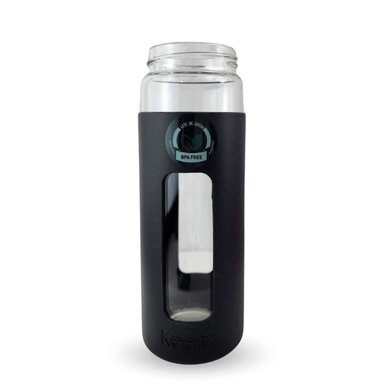 BOTELLA KEEP 470ML VIDRIO PROTECTOR AGUA DEPORTES OUTDOOR NEGRO - 3