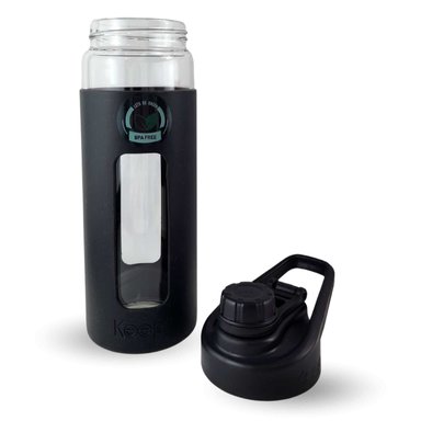 BOTELLA KEEP 470ML VIDRIO PROTECTOR AGUA DEPORTES OUTDOOR NEGRO - 4