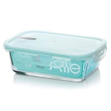 CONTENEDOR ALIMENTOS HERMETICO RECTANGULAR 420ML VIDRIO ALLEGRA - 1
