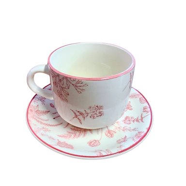 SET TAZA CON PLATILLO ROYAL 260ML 15CM DISEÑO ROSE COCINA - 2