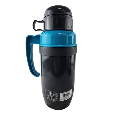 TERMO NEW MEGA 1L PARA LIQUIDOS CALIENTES FRIOS CELESTE - 3