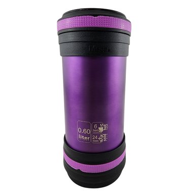 TERMO MEGA MAXX 600ML COMIDAS METALICO ACERO INOXIDABLE MORADO - 4