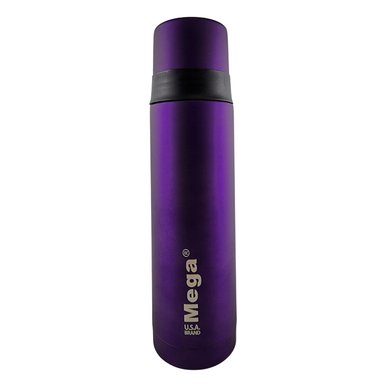 TERMO MEGA SLIM IV 470ML ACERO INOXIDABLE METALICO TE EN COLOR CAFE MORADO - 2