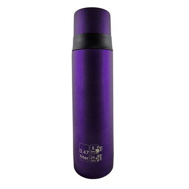 TERMO MEGA SLIM IV 470ML ACERO INOXIDABLE METALICO TE EN COLOR CAFE MORADO - 3