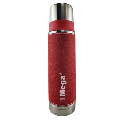 TERMO MEGA SLIM IV 470ML ACERO INOXIDABLE BEBIDAS TE EN COLOR CAFE EN COLOR ROJO - 1
