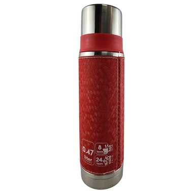 TERMO MEGA SLIM IV 470ML ACERO INOXIDABLE BEBIDAS TE EN COLOR CAFE EN COLOR ROJO - 2