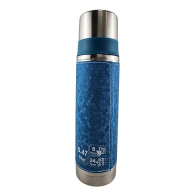 TERMO MEGA SLIM IV 470ML ACERO INOXIDABLE BEBIDAS TE EN COLOR CAFE CELESTE - 2