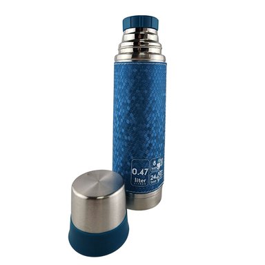 TERMO MEGA SLIM IV 470ML ACERO INOXIDABLE BEBIDAS TE EN COLOR CAFE CELESTE - 5