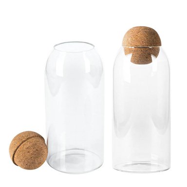 SET 2 BOTELLAS FRASCOS CONTENEDOR 570ML VIDRIO 10CM TAPA - 2