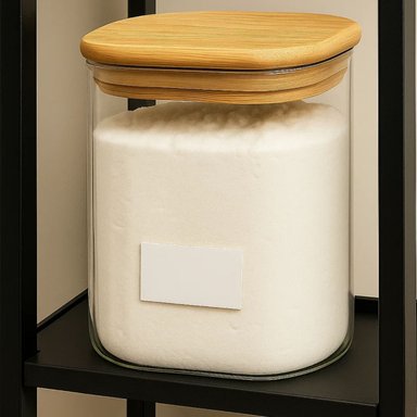 FRASCO HERMETICO CUADRADO 900ML VIDRIO 10CM CON TAPA BAMBU - 3