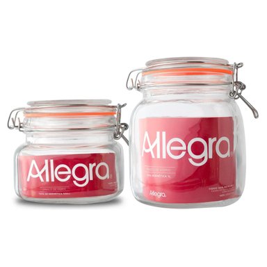 SET 2 FRASCOS CON TAPA HERMETICA 500ML + 1000ML ALLEGRA - 1