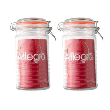 SET 2 FRASCOS CON TAPA DE VIDRIO HERMETICA DE 1000ML ALLEGRA - 1