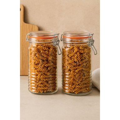 SET 2 FRASCOS CON TAPA DE VIDRIO HERMETICA DE 1000ML ALLEGRA - 2