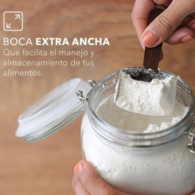 SET 2 FRASCOS CON TAPA DE VIDRIO HERMETICA DE 1000ML ALLEGRA - 3