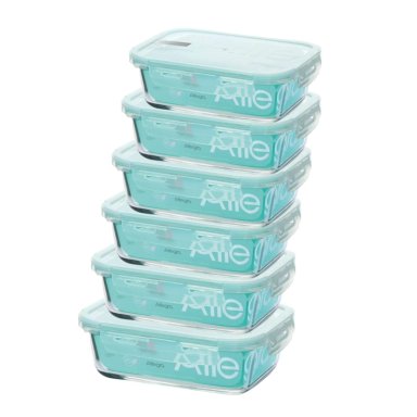 SET 6 CONTENEDORES HERMETICO RECTANGULAR 420ML ALLEGRA - 1