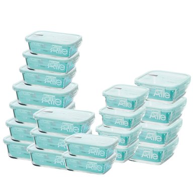 SET 20 CONTENEDORES HERMETICOS ALIMENTOS DE VIDRIO ALLEGRA - 1
