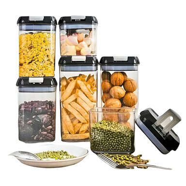SET 7 CONTENEDORES COCINA DESPENSA PARA ALIMENTOS ALTA CALIDAD - 2