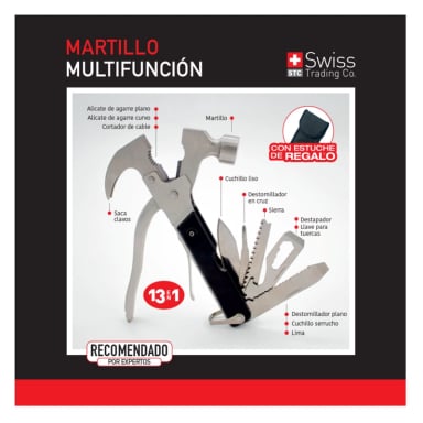 MARTILLO SWISS NATURE LABS MULTIFUNCIÓNAL 13 EN 1 - 6