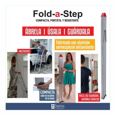 ESCALERA PORTATIL SWISS TRADING CO FOLD A STEP COMPACTA 4 PELDAÑOS - 5