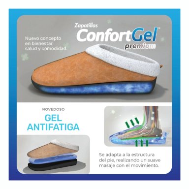 CONFORT GEL - ZAPATILLA DE DESCANSO - CAFE - 6
