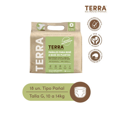 PAÑALES TERRA BIODEGRADABLES 18 UND TALLA G - 1