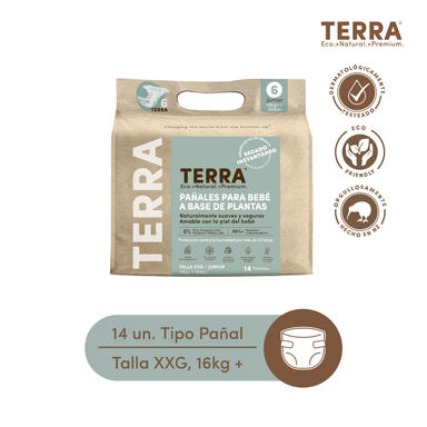 PAÑALES TERRA BIODEGRADABLES 14 UND TALLA XXG - 1