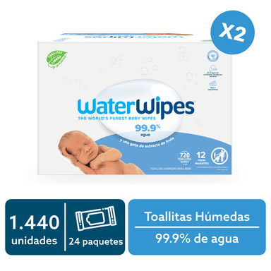TOALLITAS HÚMEDAS BIO WATERWIPES 1440UND - 1