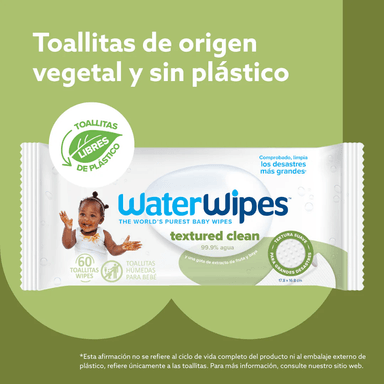 TOALLITAS HUMEDAS WATERWIPES TEXTURED CLEAN 60 UNIDADES - 8