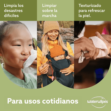 TOALLITAS HUMEDAS WATERWIPES TEXTURED CLEAN 3X60 UNIDADES - 6
