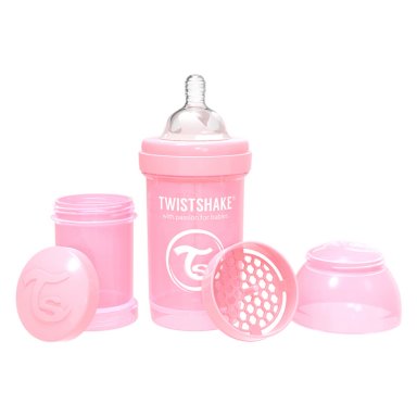 MAMADERA TWISTSHAKE ANTI-CÓLICO 180ML PASTEL ROSADO - 1