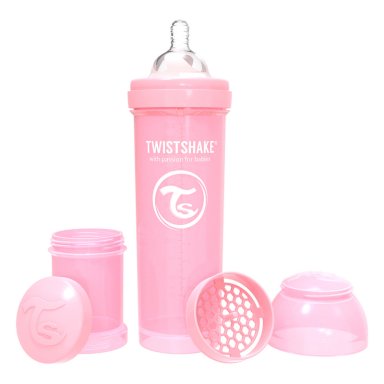 MAMADERA TWISTSHAKE ANTI-CÓLICO 330ML PASTEL ROSADO - 1