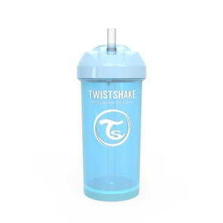 VASO TWISTSHAKE CON BOMBILLA STRAW CUP 360ML PASTEL AZUL - 1