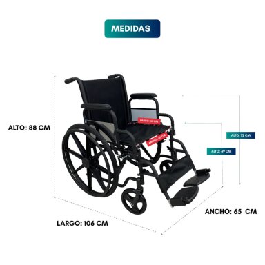 SILLA DE RUEDAS ESTANDAR PLUS DESMONTABLE ABATIBLE - 2