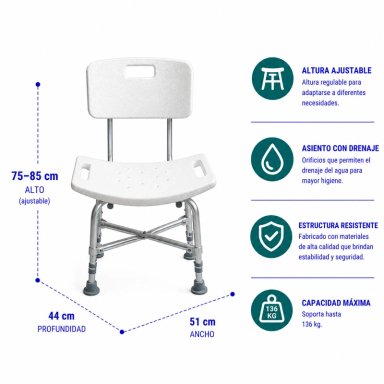 SILLA DE BAÑO MAXCARE SBD016 SOBREPESO BARIATRICA STRONG - 2