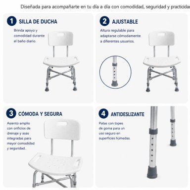 SILLA DE BAÑO MAXCARE SBD016 SOBREPESO BARIATRICA STRONG - 3