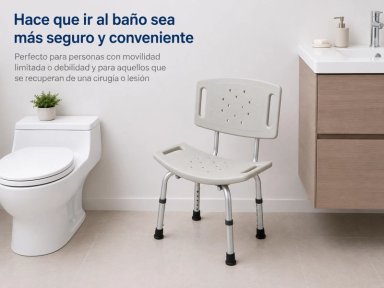 SILLA DE BAÑO MAXCARE SBD012 SILLA BAÑO ESTÁNDAR ALTURA REGULABLE - 4