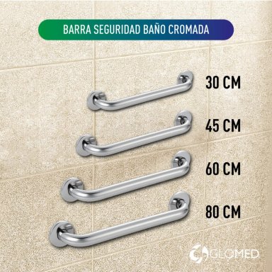BARRA SEGURIDAD BAÑO CROMADA 80CM - 2