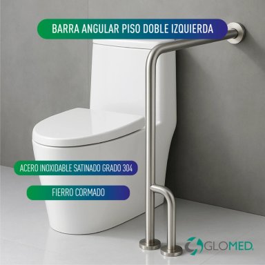 BARRA MAXCARE BBAPDI SEGURIDAD BAÑO ANGULAR MURO-PISO DOBLE IZQUIERDA - 2