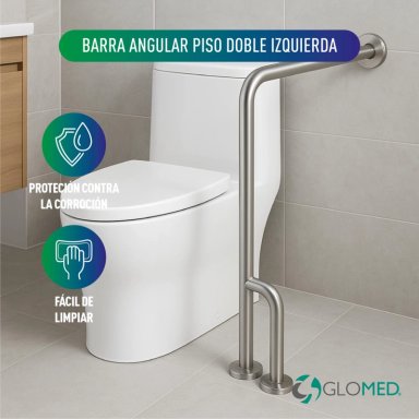 BARRA MAXCARE BBAPDI SEGURIDAD BAÑO ANGULAR MURO-PISO DOBLE IZQUIERDA - 3