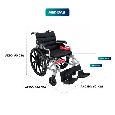 SILLA GLOMED SRA012-P RUEDAS ALUMINIO LIVIANA SOFT - 3