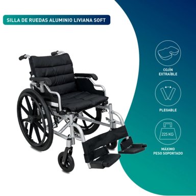 SILLA GLOMED SRA012-P RUEDAS ALUMINIO LIVIANA SOFT - 4