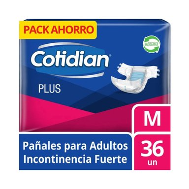 PAÑAL ADULTO COTIDIAN PLUS 36 UNID M - 1