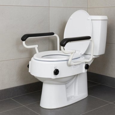 ALZADOR DE BAÑO CON APOYABRAZOS ABATIBLE Y TAPA CON 4 FIJACIONES - 2